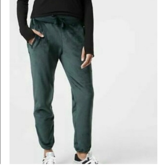 Athleta Double Cozy Karma Jogger Small Green - Picture 1 of 7